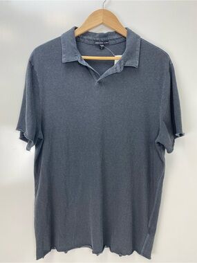 James Perse Washed Charcoal Gray Polo